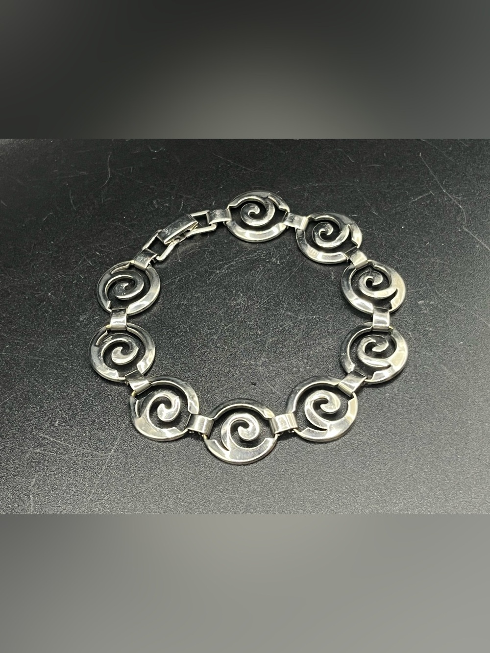 Vintage Sterling Silver Spiral Link Bracelet 925